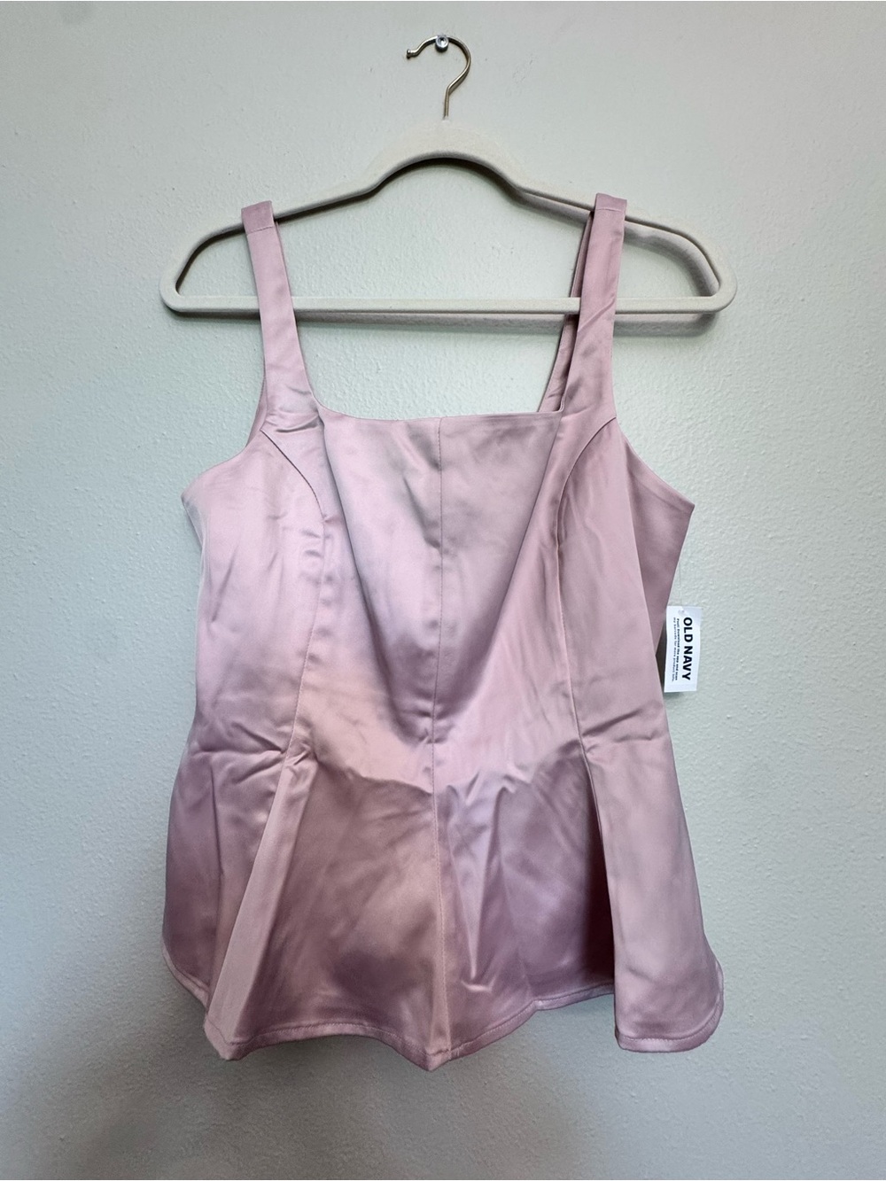 Old Navy Blush Pink Satin Peplum Camisole